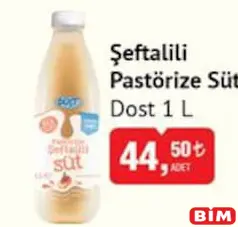 DOST ŞEFTALİLİ PASTÖRİZE SÜT 1 L fiyat ve kampanya bilgisi